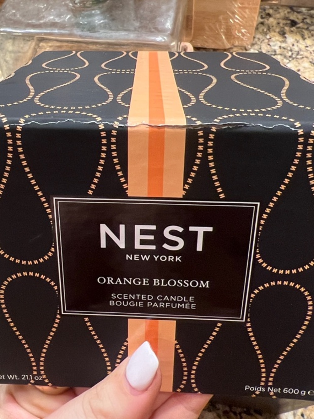 NEST Fragrances Orange Blossom Candle in Black & Orange Packaging - Picture 6 of 6